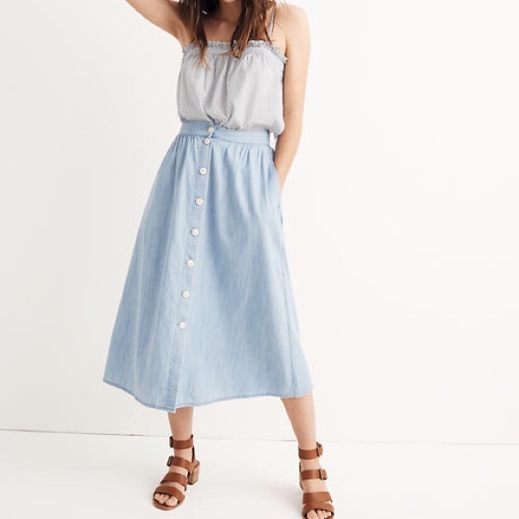 Madewell Dresses & Skirts - Madewell Palisade Button Down Midi Skirt